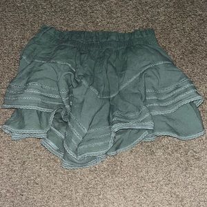 Aerie green skirt/shorts, size small,